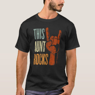 Womens This Aunt Rocks devil horns for Auntie T-Shirt