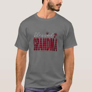 Womens This Bless Grangran Christmas Leopard Plaid T-Shirt