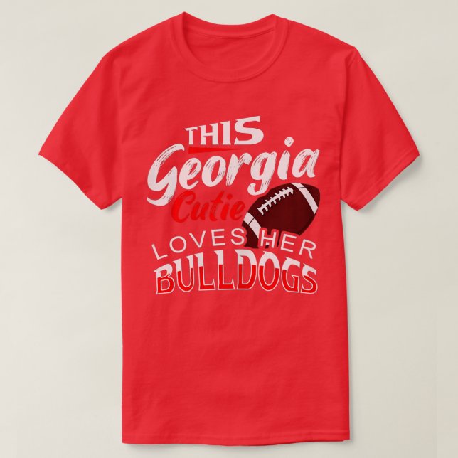 Womens This Georgia Cutie Loves Her Bulldogs Sport T-Shirt (Design Front)