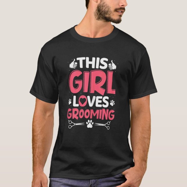 Womens This Girl Love Dog Grooming Dog Groomer T-Shirt (Front)