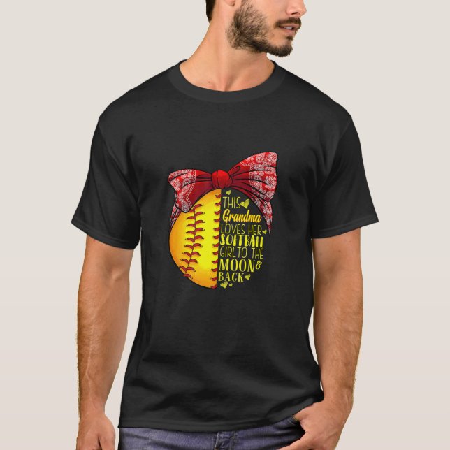 Womens This Grandma Loves Her Softball Girl Softba T-Shirt (Front)