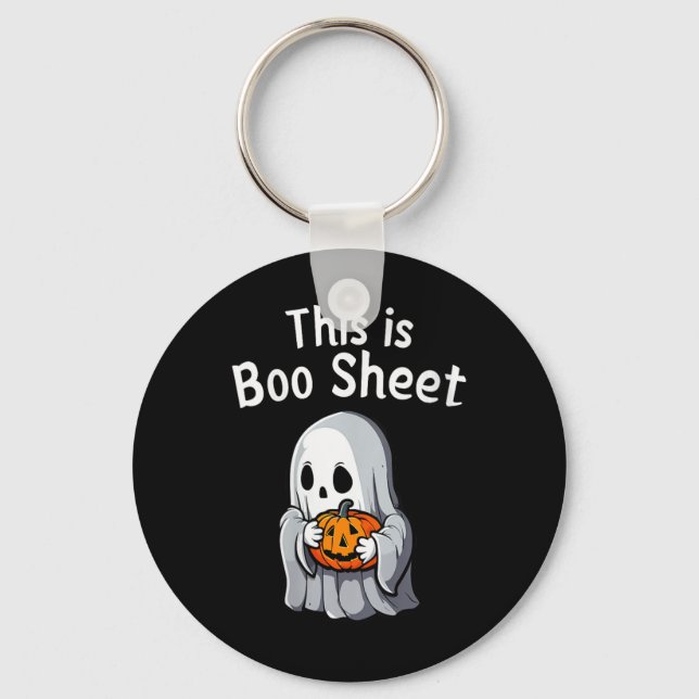 Womens This Is Boo Sheet Funny Halloween  Key Ring (Front)