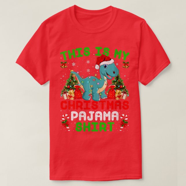 Womens This Is My Christmas Pajama  Brontosaurus C T-Shirt (Design Front)