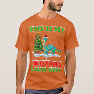 Womens This Is My Christmas Pajama Brontosaurus C T-Shirt