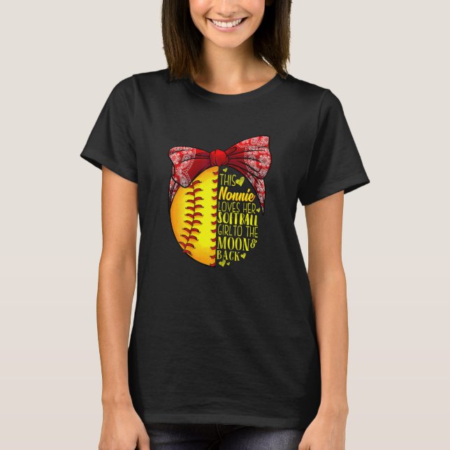 Womens This Nonnie Loves Her Softball Girl Softbal T-Shirt (Front)