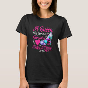 Womens This Queen was Born In January Happy Brithd T-Shirt