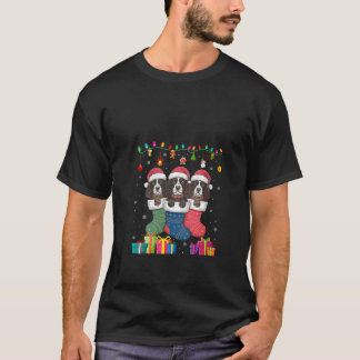 Womens Three Boykin Spaniel Dog in Sock Funny Boys T-Shirt