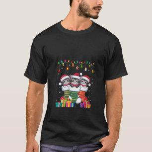 Womens Three Kitten in Sock Funny Boys Girls Kids T-Shirt