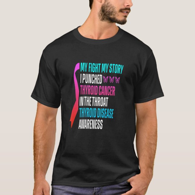Womens Thyroid Disease Support Awareness Survivor T-Shirt (Front)