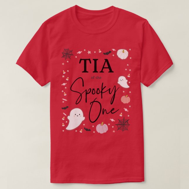 Womens Tia of the Spooky One Girl First Birthday P T-Shirt (Design Front)