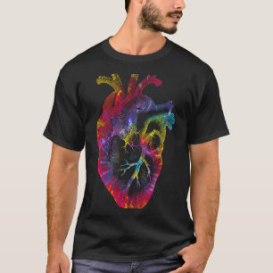 Womens Tie Dye Anatomical Heart Valentines Day Ana T-Shirt