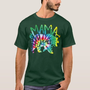 Womens Tie Dye Bear Mama Shirt Matching Mommy Moth