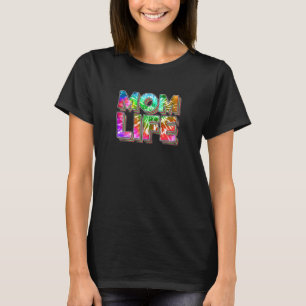 Womens Tie Dye Women Mum Life Mama Clothes Casual T-Shirt