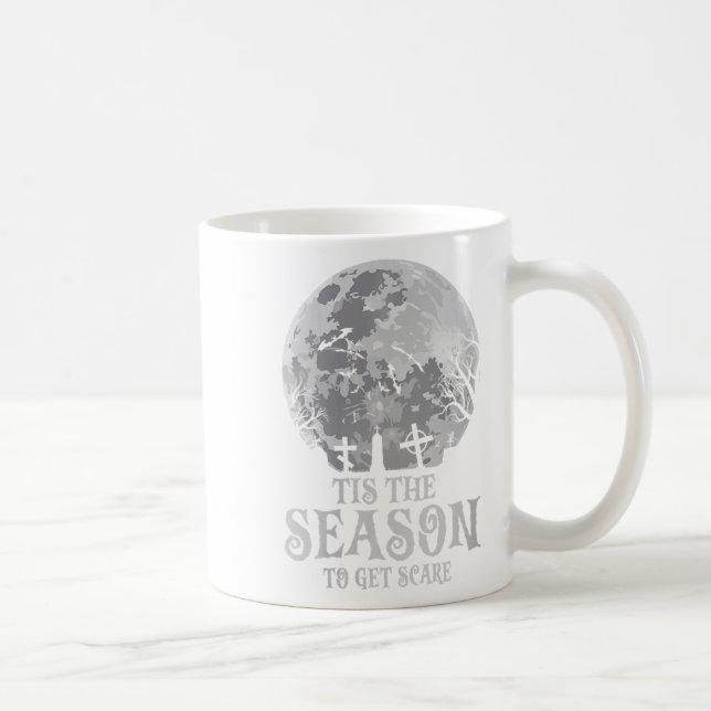 Womens Tis The Season Y Haunted Moon Creepy Hallow Coffee Mug (Right)
