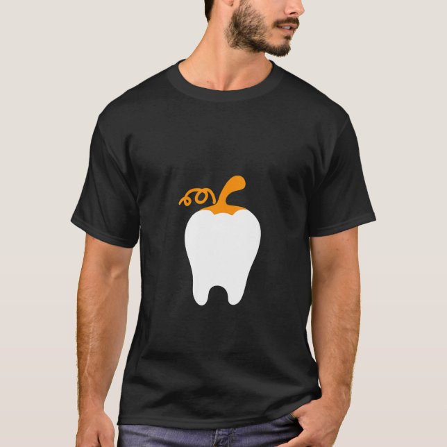 Womens Tooth Pumpkin Dental Mom Easy Halloween Cos T-Shirt (Front)