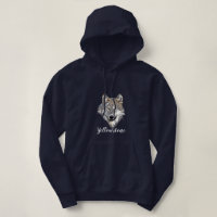 Women's Top Hooded Sweatshirt Yellowstone Wolf