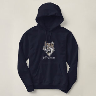 Women's Top Hooded Sweatshirt Yellowstone Wolf