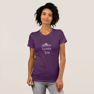 Women's Top T-Shirt-Jesus Loves You