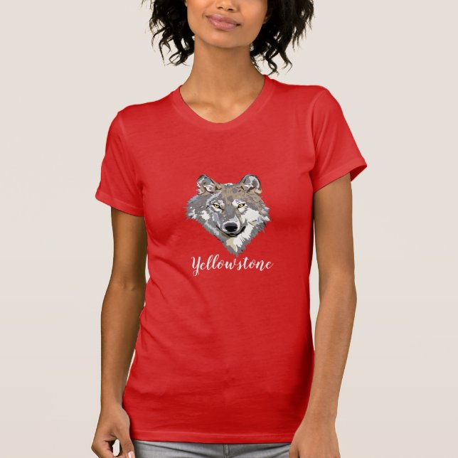 Women's Top T-Shirt Yellowstone Wolf (Front)