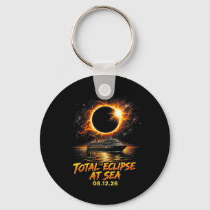 Womens Total Eclipse At Sea 08 12 26 Solar Key Ring