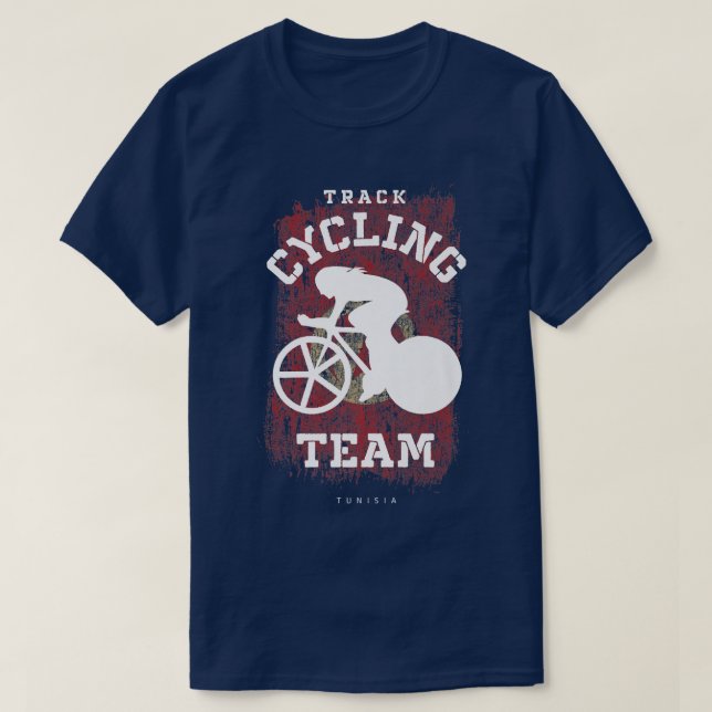 Womens Track Cycling Tunisia Road Bike Speed Cycli T-Shirt (Design Front)
