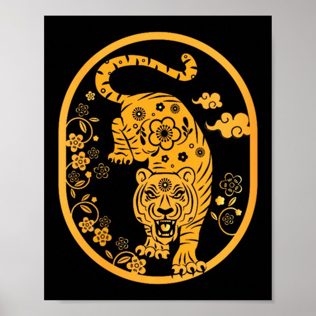 Womens Traditional Art Chinese New Year 2022 Year  Poster (Front)