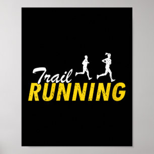 Womens Trail Running Mountain Path Outdoor Fitness Poster