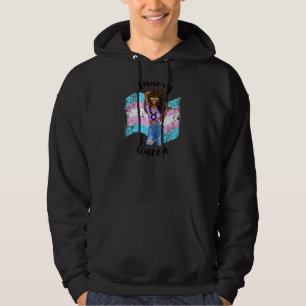 Womens Transgender Pride Taurus Queen Zodiac Black Hoodie