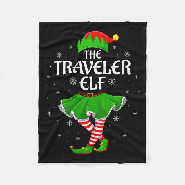 Womens Traveler Elf Christmas Family Girls Women E Fleece Blanket (Front)
