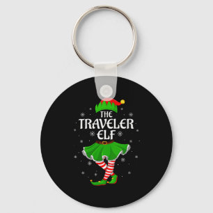 Womens Traveler Elf Christmas Family Girls Women E Key Ring