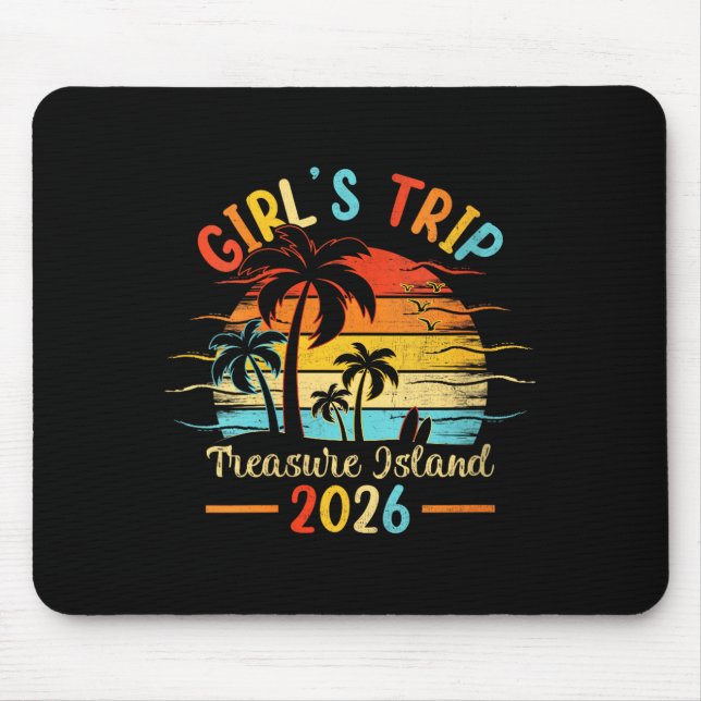 Women's treasure island florida palm tree sunset mouse mat (Front)