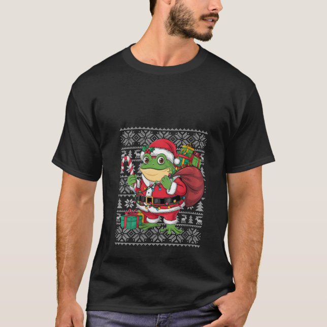 Womens Tree Frog Xmas Sweater Style Ugly Santa Tre (Front)