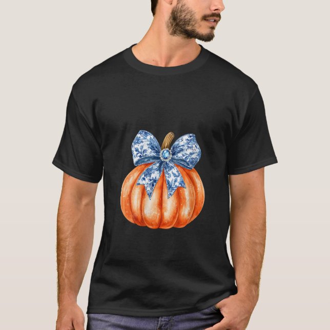 Womens Trendy Pumpkin Aesthetic Chinoiserie Coquet T-Shirt (Front)