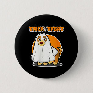 Womens Trick For Treat For Dog Lover - Dog Ghost 6 Cm Round Badge