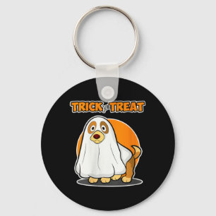 Womens Trick For Treat For Dog Lover - Dog Ghost Key Ring