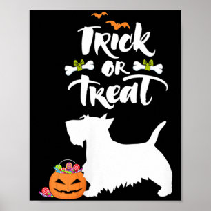 Womens Trick Or Treat Scottie Scottish Terrier Dog Poster