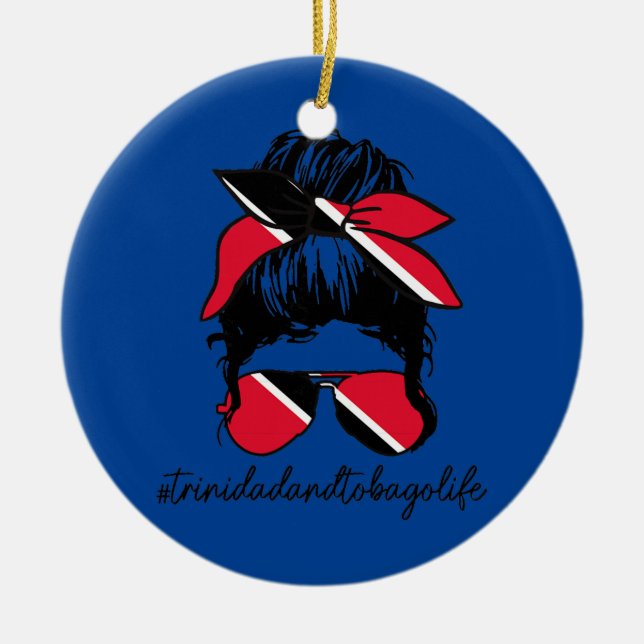 Womens Trinidad Tobago Life Trinidadian Flag Ceramic Tree Decoration (Front)