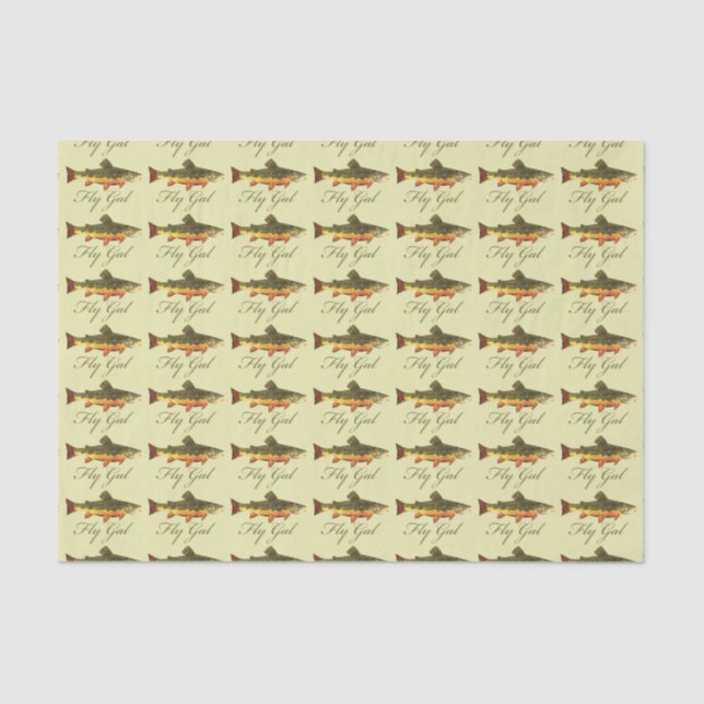 Women's Trout Fishing Tissue Paper (Front)