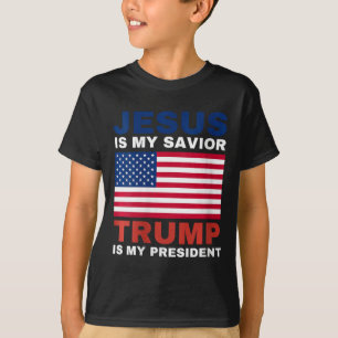 Womens Trump 2020 Gifts Jesus Is My Saviour Trump T-Shirt