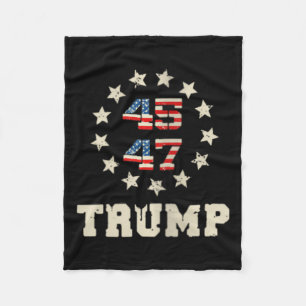 Womens Trump 2024 Flag (on Back) Take America Back Fleece Blanket
