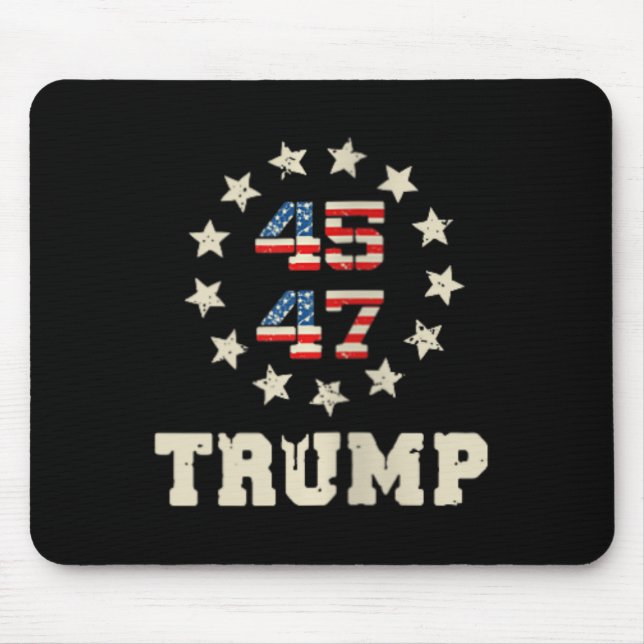 Womens Trump 2024 Flag (on Back) Take America Back Mouse Mat (Front)