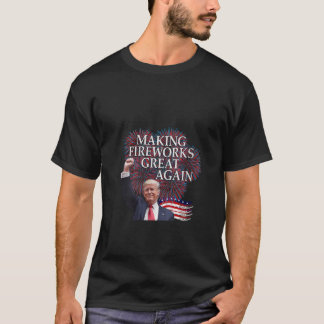 Womens TRUMP 4th of July MAKING FIREWORKS GREAT AG T-Shirt