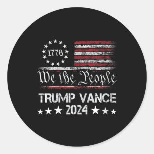 Womens Trump Vance 2024 President Trump Supporter Classic Round Sticker