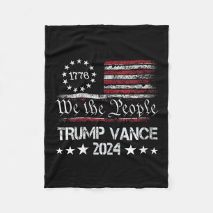 Womens Trump Vance 2024 President Trump Supporter Fleece Blanket