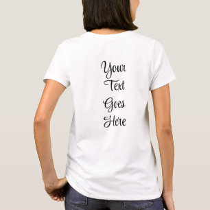 Womens TShirt Back Side Print Handwritten Text