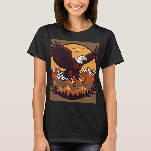 womens tshirt with eagle design on front   (Front)