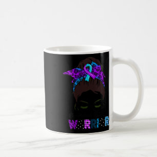 Womens Tu Messy Bun Ribbon Rheumatoid Arthritis Aw Coffee Mug