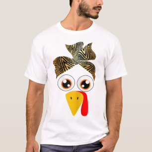 Womens Turkey Face Leopard Headband Awesome Cute T T-Shirt