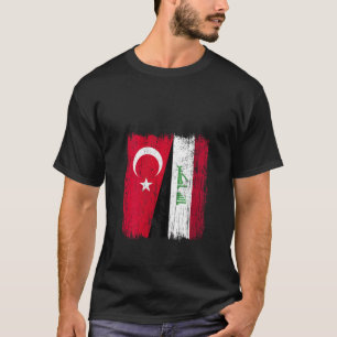 Womens Turkey Iraq Half Flag Turkish Iraqi Jersey T-Shirt