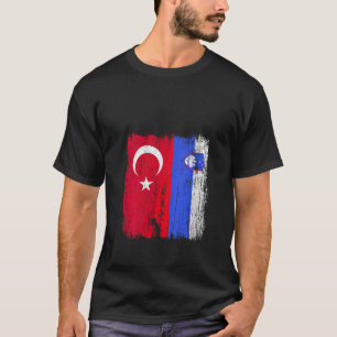 Womens Turkey Slovenia Half Flag Turkish Slovenian T-Shirt
